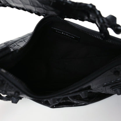 Balenciaga Extra Supple Calfskin Crocodile Embossed Monochrome Le Cagole Shoulder Bag XS Black 4 of 9