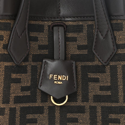 Fendi Fabric Jacquard Vitello Grace FF 1974 Mini Fendi Origami Tobacco Moro Ebano 8 of 10