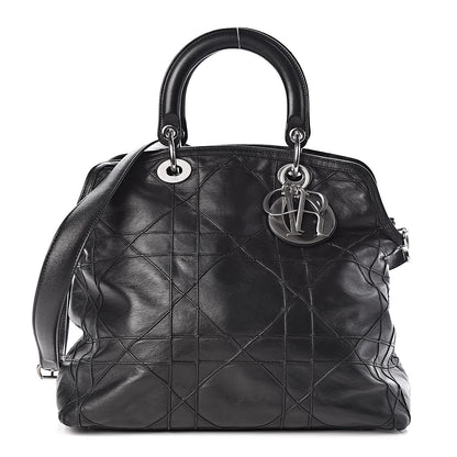 Christian Dior Lambskin Cannage Medium Granville Tote Black 1 of 12