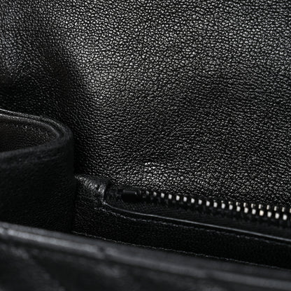 Saint Laurent Sheepskin Matelasse Chevron Monogram Monochrome Medium College Bag Black 13 of 14