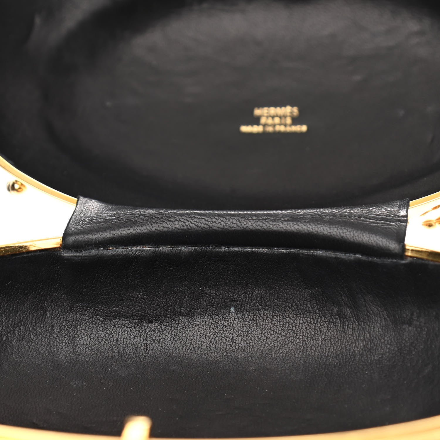 Hermes Veau Doblis Brass Minaudiere Clutch Black 11 of 13