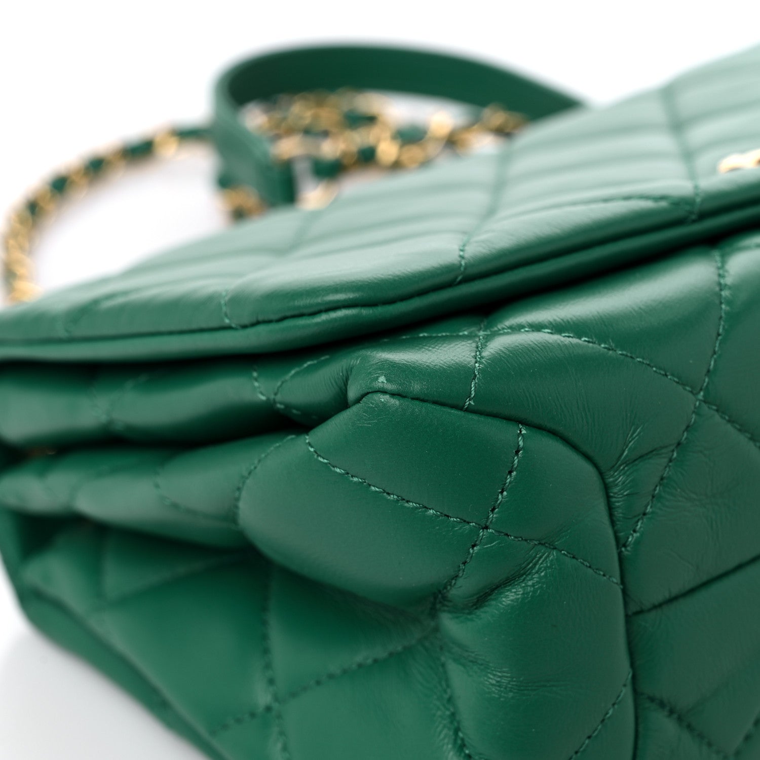 Chanel Lambskin Quilted Medium Color Match Flap Green 8 of 11