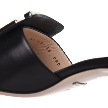 Gucci Malaga Kid Crystal Square G Madelyn Mules 38 Black 8 of 9