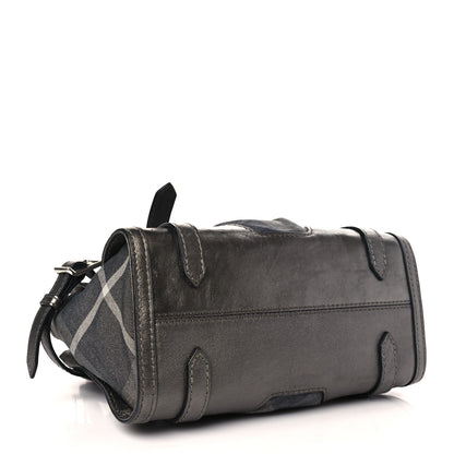 Burberry Shimmer Check Pilgrim Satchel Pewter 4 of 8