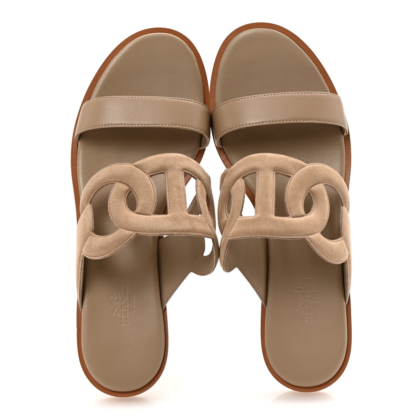 Suede Goatskin Nappa Lagune Sandals 38.5 Beige Sable