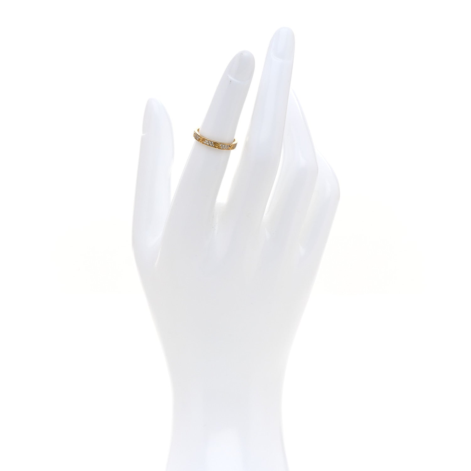 Cartier 18K Yellow Gold Diamond 2.6mm LOVE Paved Band Ring 47 4 2 of 5