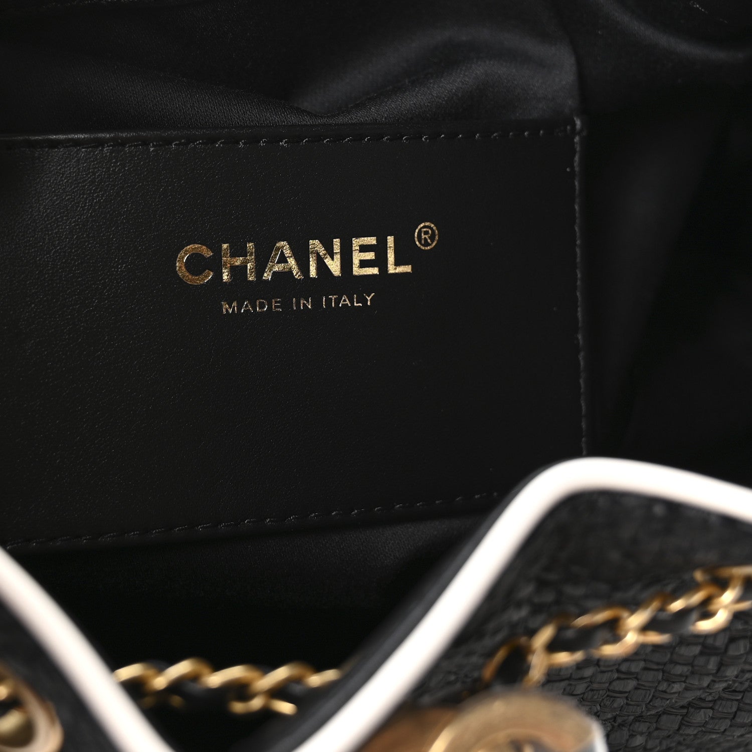 Chanel Braided Raffia Calfskin Small Chanel 25 Handbag Black White 10 of 19