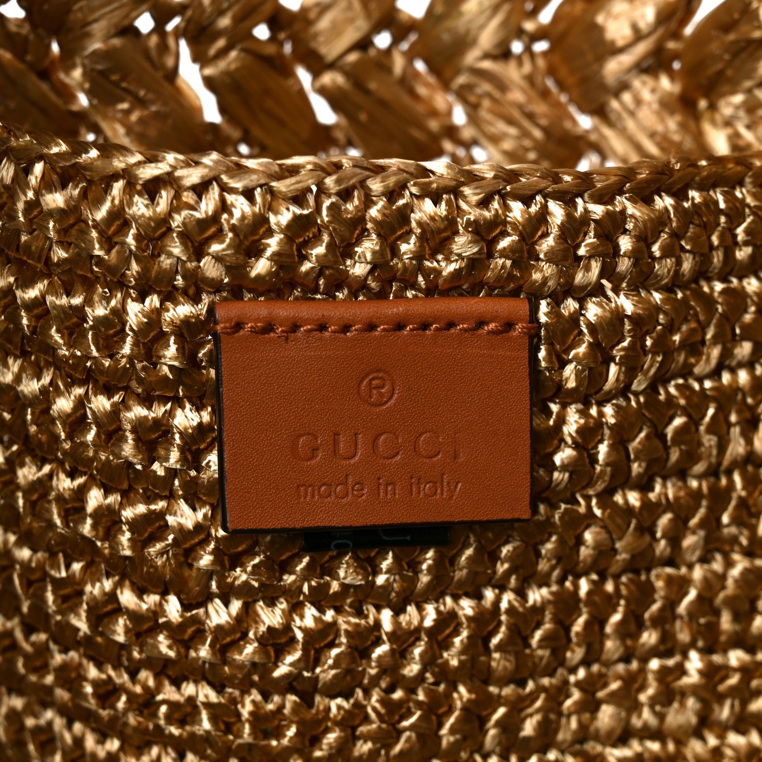 Gucci Raffia Effect Interlocking G Tote Bag Brown 6 of 11