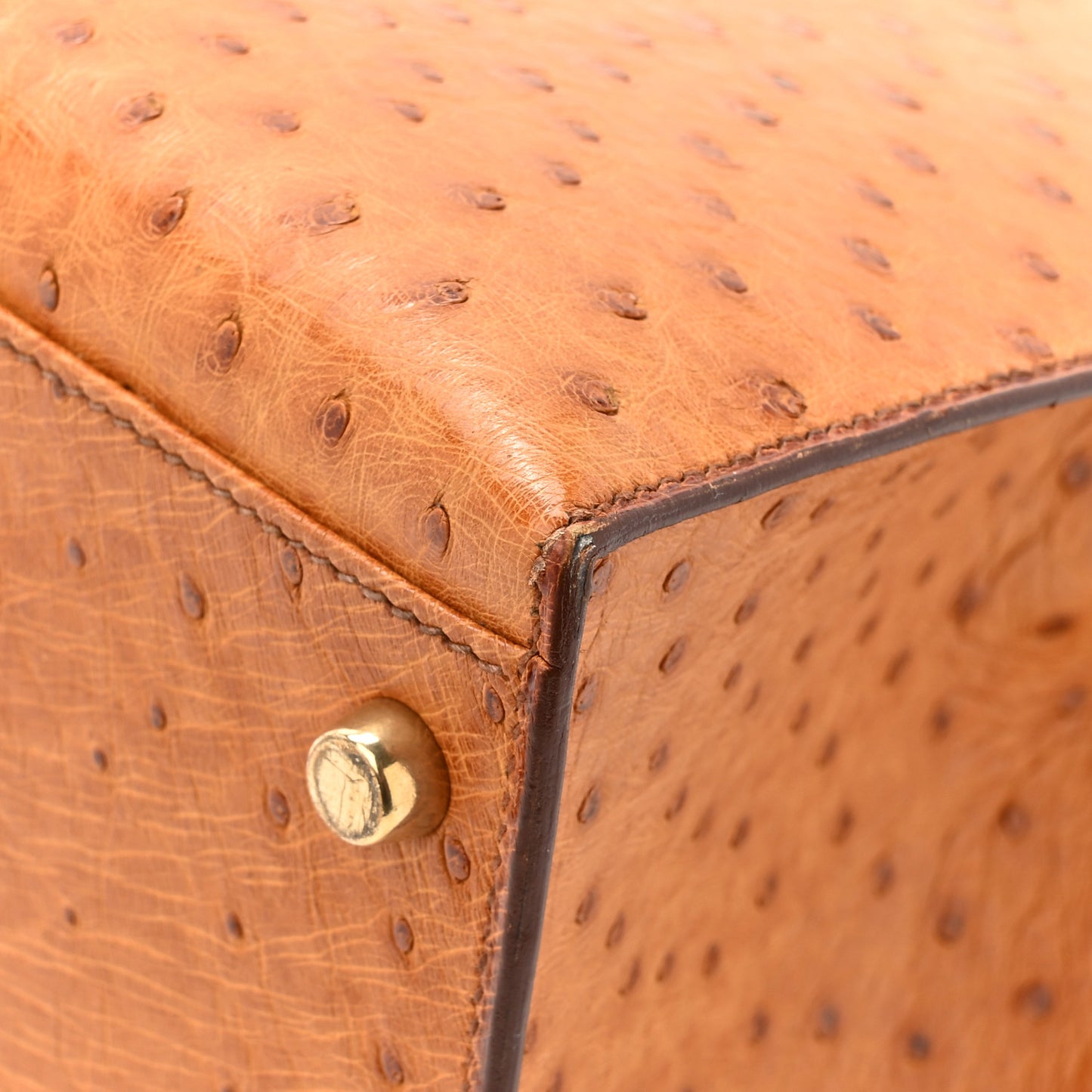 Ostrich Kelly Sellier 32 Gold