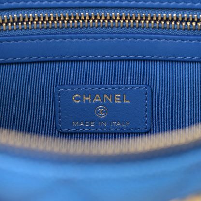 Chanel Caviar Ombre Medium Cosmetic Case Blue 7 of 10