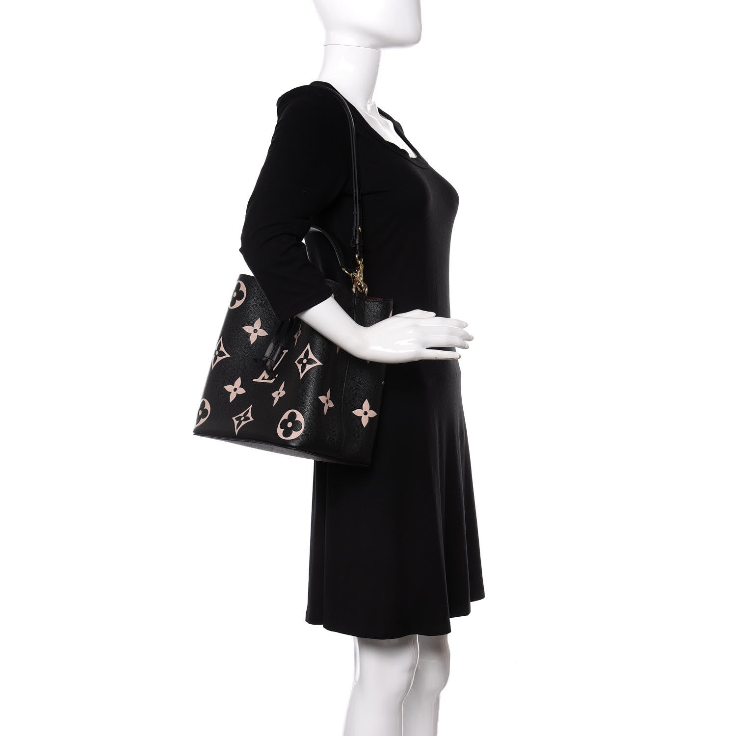 Louis Vuitton Empreinte Monogram Giant Neonoe MM Black Beige 2 of 12