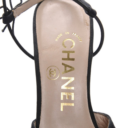 Chanel Grosgrain Slit Slingback Pumps 36 Black 7 of 9