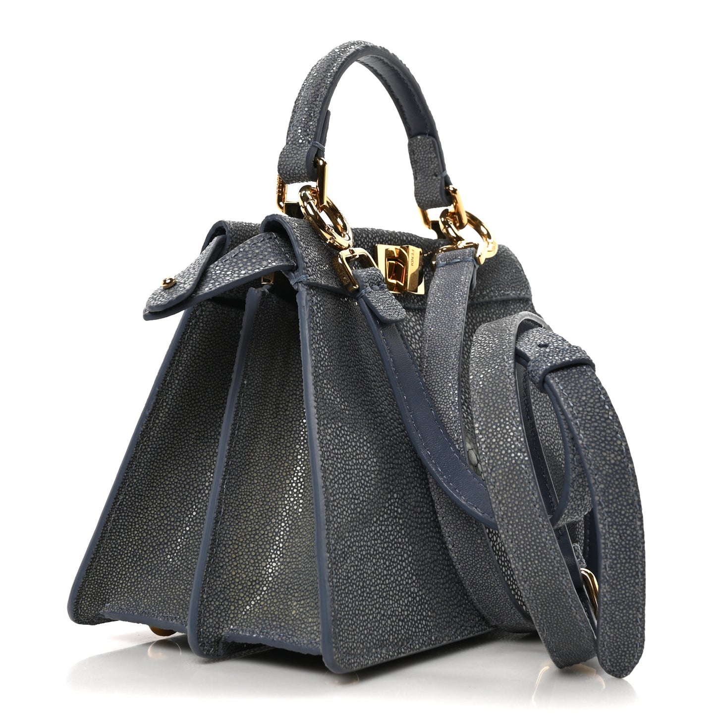 Stingray Shiny Nappa Petite Peekaboo I SEE U Satchel Mirto