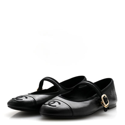 Chanel Lambskin Mary Jane Flats 39 Black 4 of 10