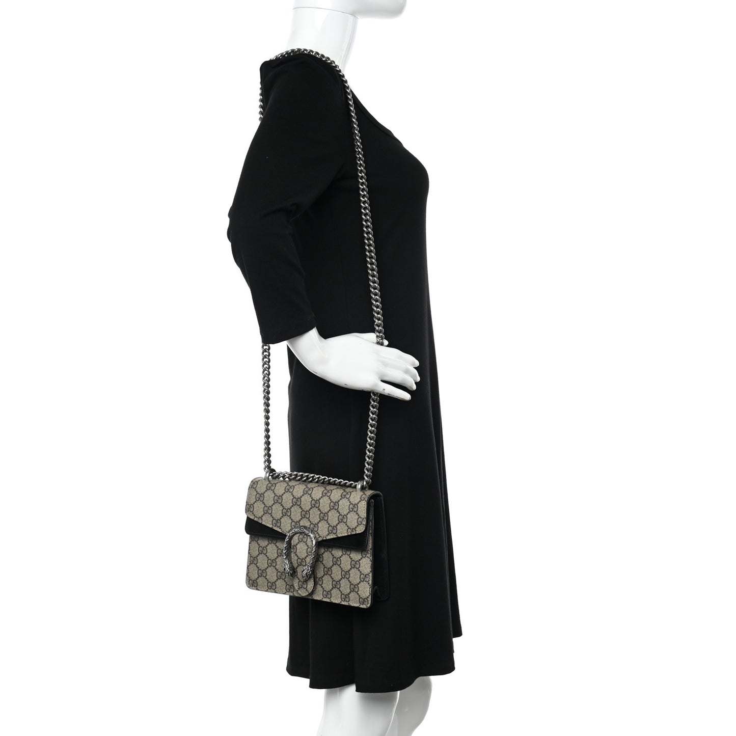 GG Supreme Monogram Mini Dionysus Shoulder Bag Black