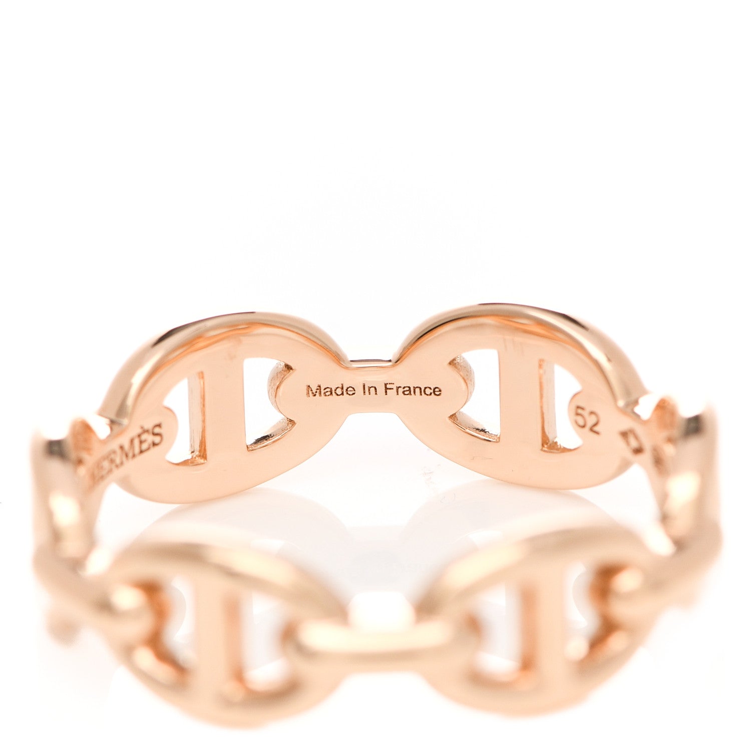 Hermes 18K Rose Gold PM Chaine D'Ancre Enchainee Ring 52 6 5 of 7