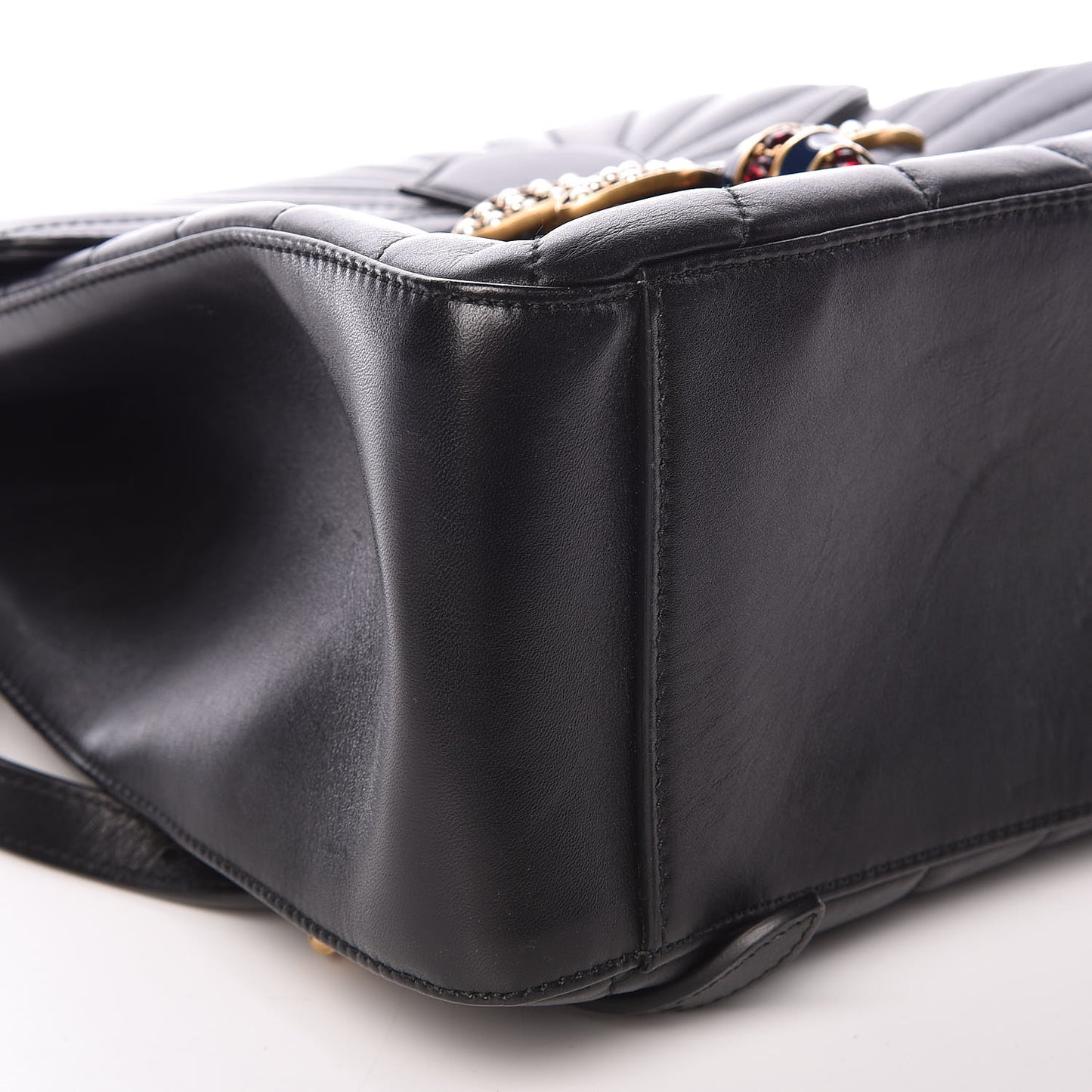 Calfskin Bamboo Trapuntata Queen Margaret Backpack Black