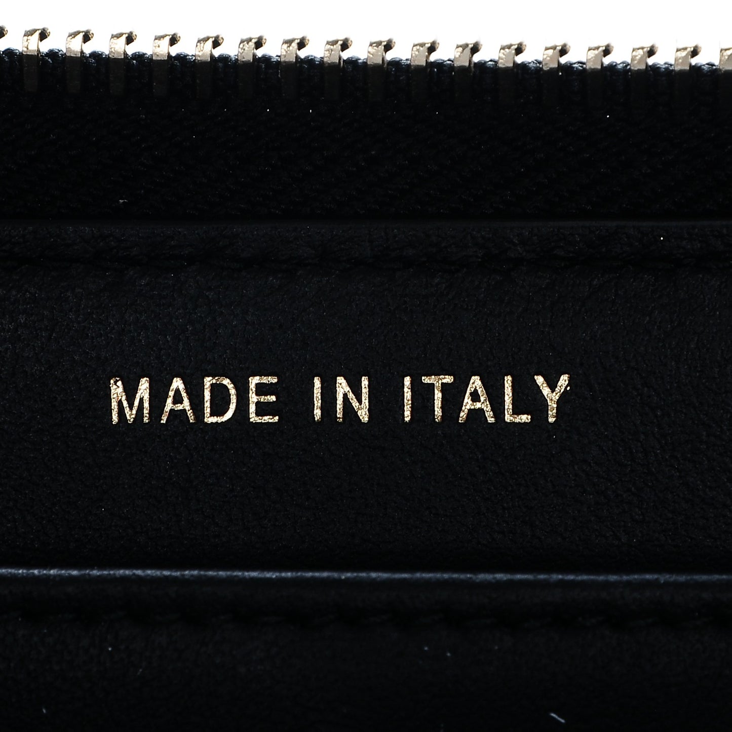 Crackled Patent Calfskin Zip Around Large Gusset Wallet With Pearl Chain Black