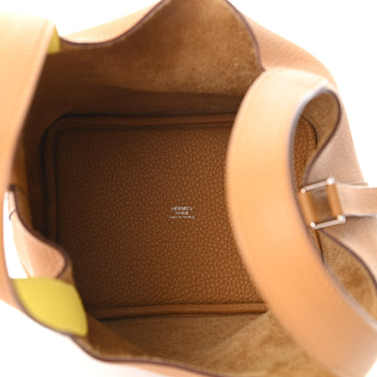 Hermes Taurillon Clemence Swift Eclat Picotin Lock 18 PM Sesame Lime 5 of 11