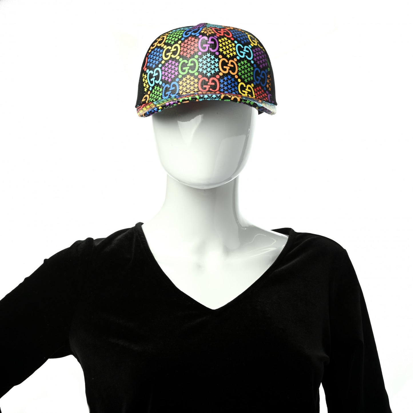 GG Supreme Monogram Psychedelic Baseball Hat XL 60 Black