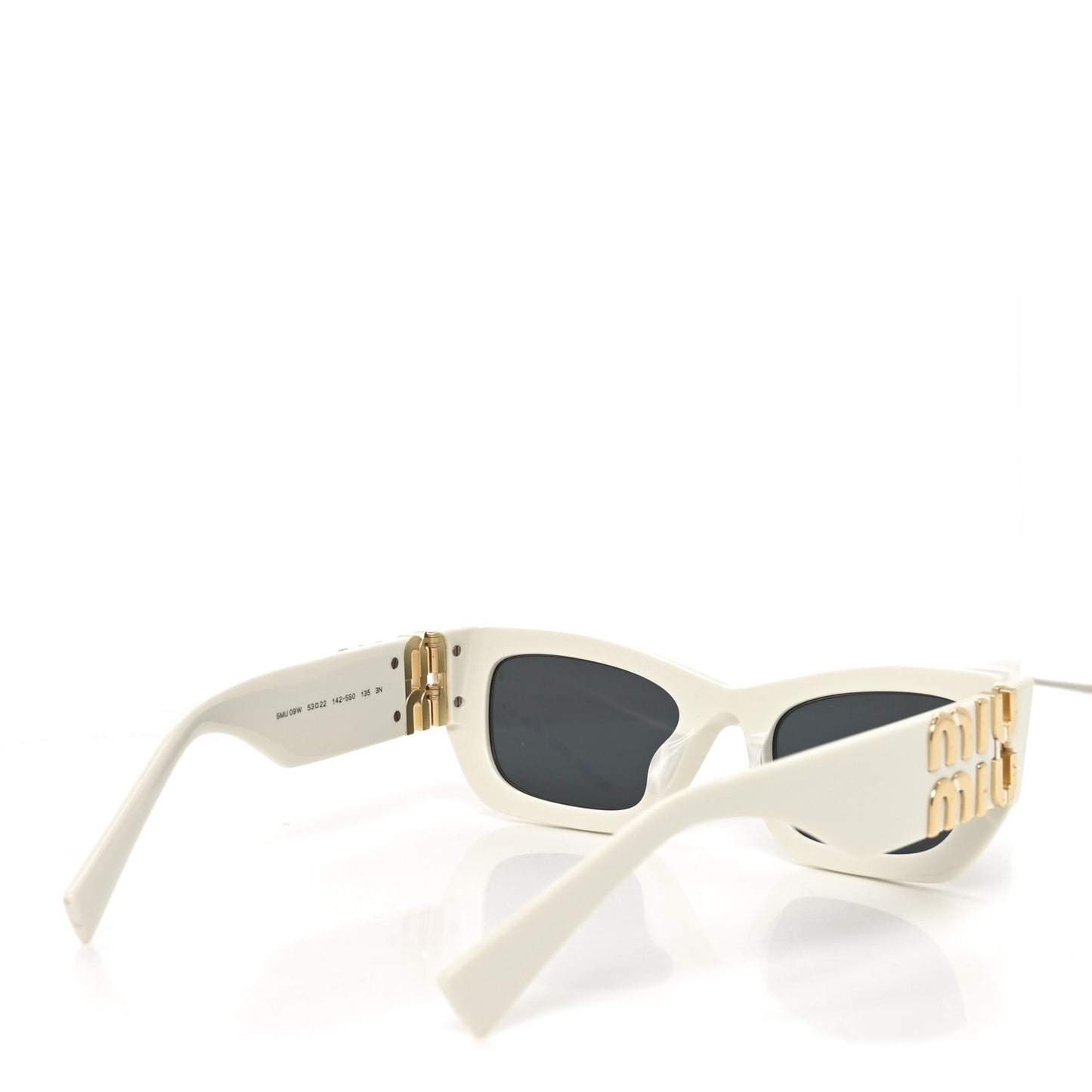 Acetate Rectangle Sunglasses SMU 09W White
