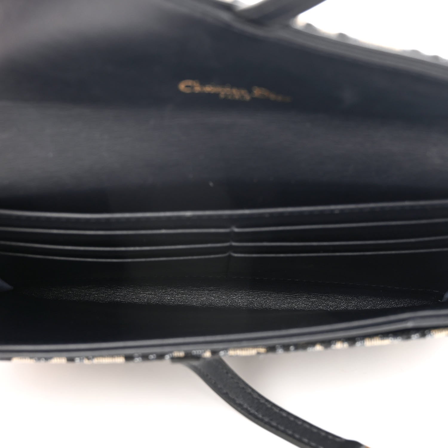 Christian Dior Oblique Saddle Chain Long Wallet Blue 6 of 14