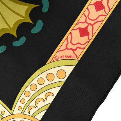 Hermes Silk Les Printemps de Thera Scarf 90 Black 4 of 7