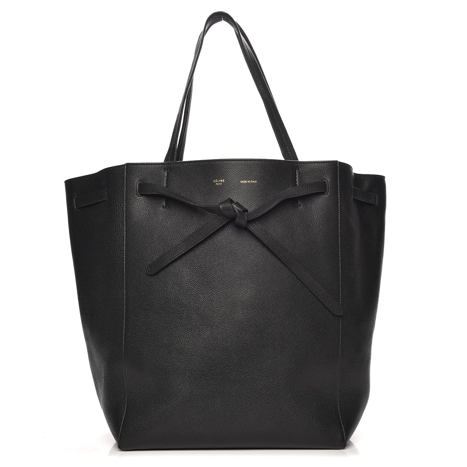 Celine Soft Grained Calfskin Medium Belt Cabas Phantom Black 1 of 9