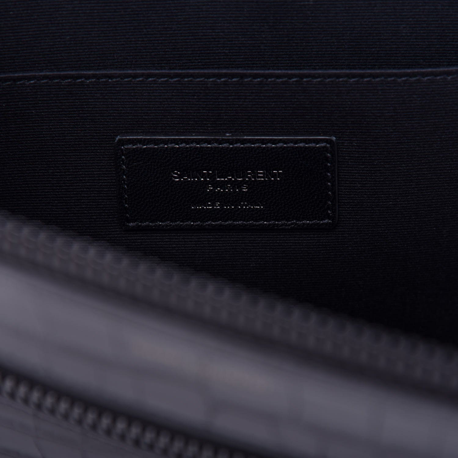 Saint Laurent Calfskin Crocodile Embossed iPad Case Black 6 of 7