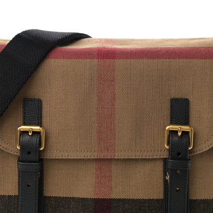 Burberry Canvas Mega Check Small Baildon Messenger Bag Black 9 of 11