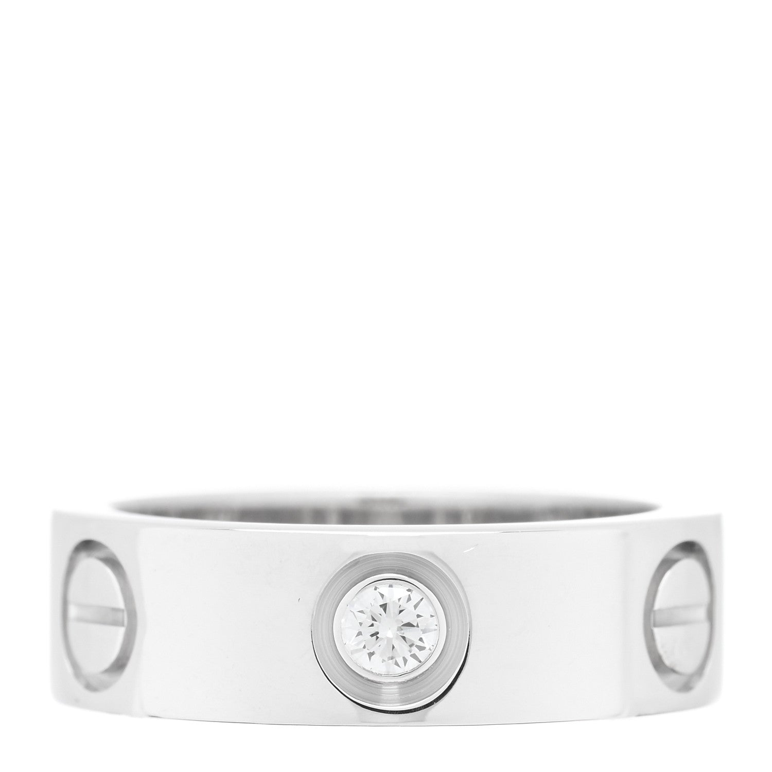 Cartier 18K White Gold 3 Diamond 5.5mm LOVE Ring 47 4 3 of 4