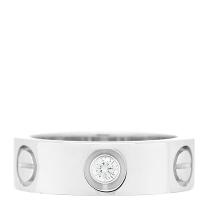Cartier 18K White Gold 3 Diamond 5.5mm LOVE Ring 47 4 3 of 4