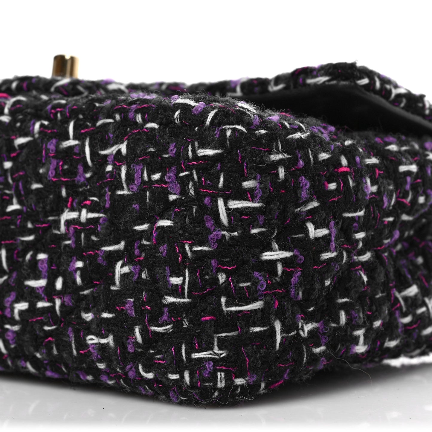 Tweed Quilted Mini Rectangular Flap Blue Purple Khaki Pink