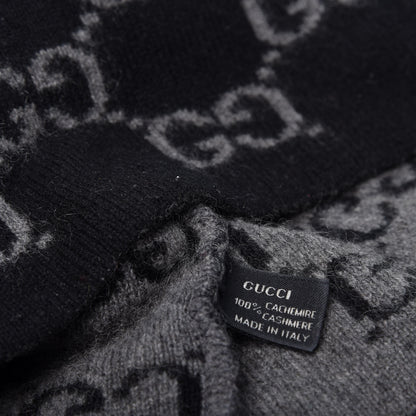 Gucci Cashmere GG Monogram Beanie Hat Black 3 of 3