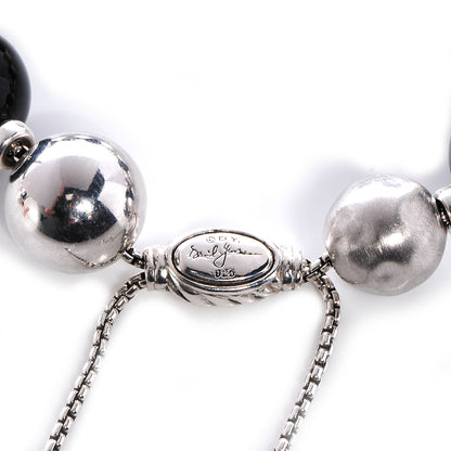 David Yurman Sterling Silver Black Onyx Hematine 12-14mm Elements Bracelet 4 of 6