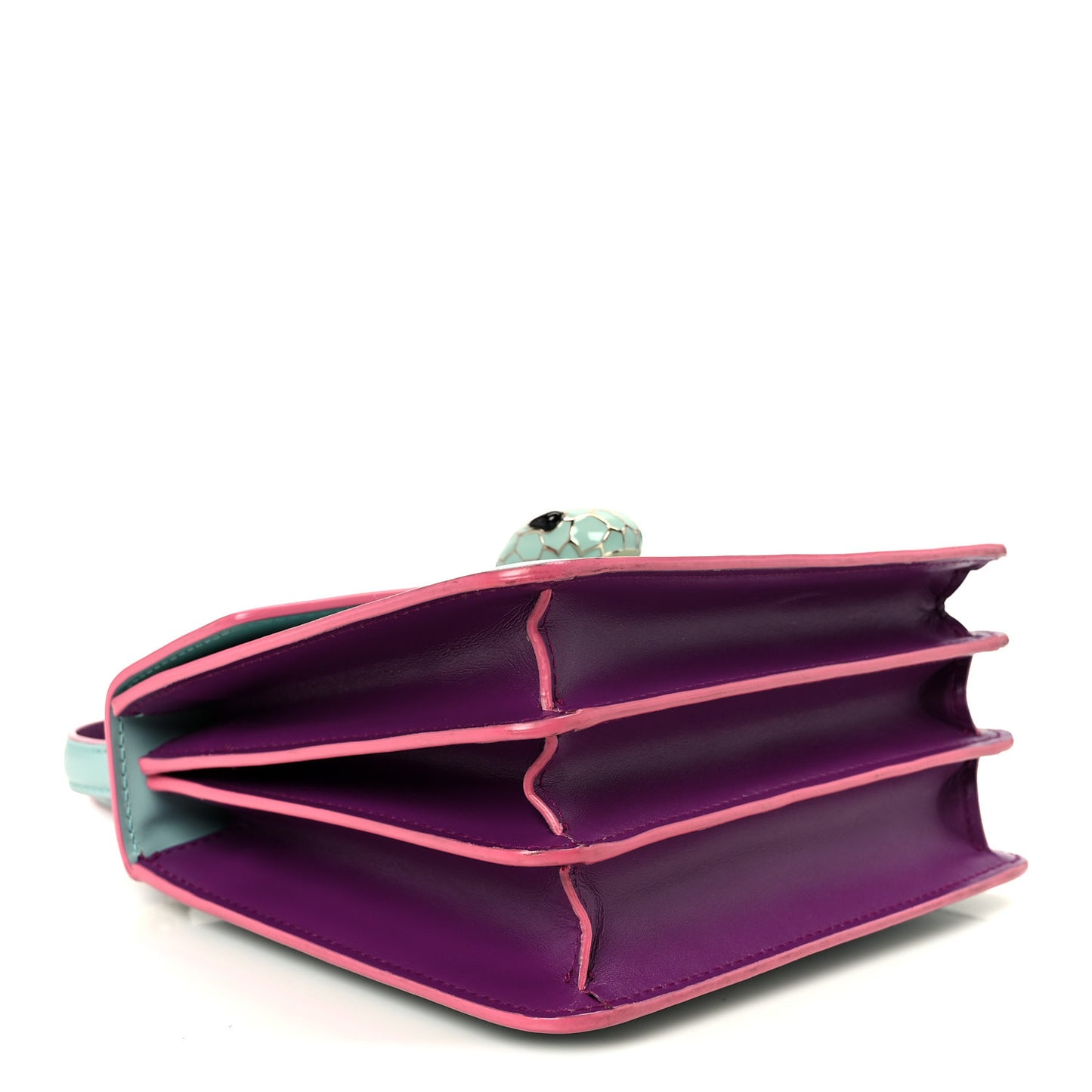 Calfskin Serpenti Forever Top Handle Blue Pink