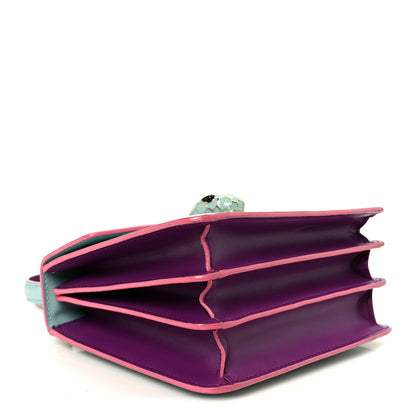 Bulgari Calfskin Serpenti Forever Top Handle Blue Pink 4 of 12