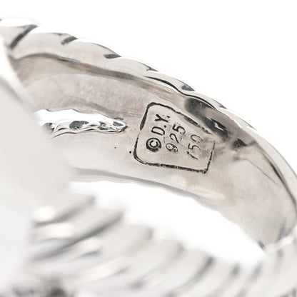 David Yurman Sterling Silver 18K Yellow Gold Diamond Smoky Quartz 14mm Albion Ring 54 6.75 5 of 6