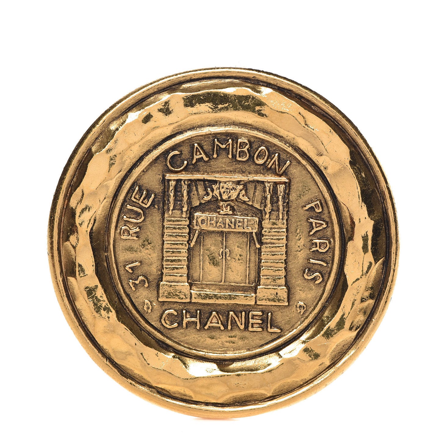 Medallion CC Brooch Gold