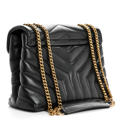 Saint Laurent Calfskin Y Quilted Monogram Small Loulou Chain Satchel Black 3 of 10
