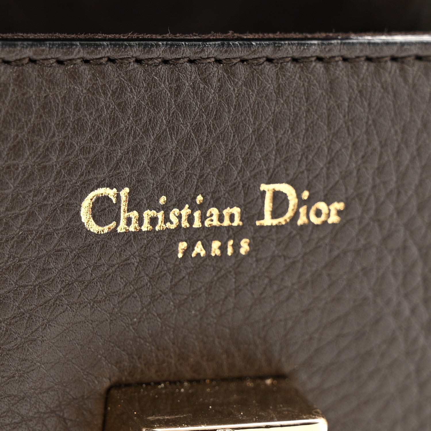 Christian Dior Grained Calfskin Medium Diorever Flap Dark Brown 6 of 14