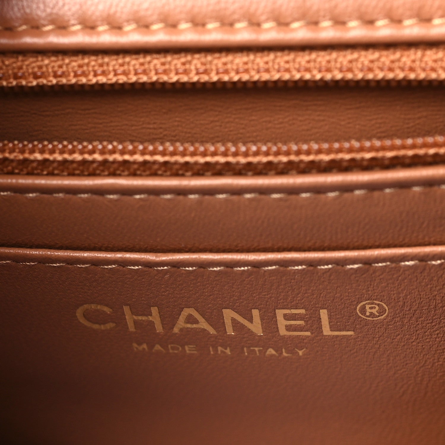 Chanel Lambskin Quilted Mini Rectangular Flap Brown 6 of 10