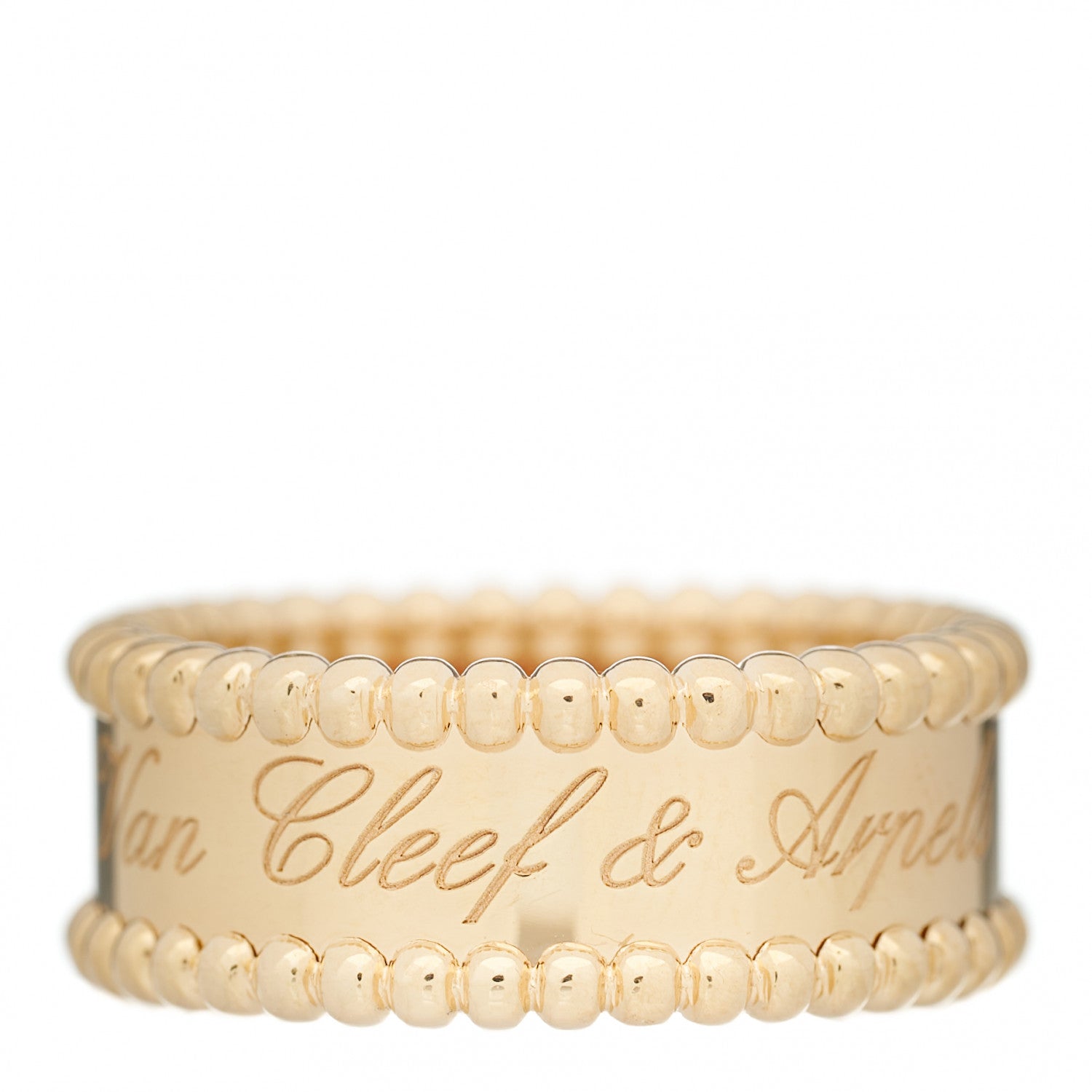 Van Cleef & Arpels 18K Yellow Gold Perlee Signature Ring 53 6.25 1 of 8