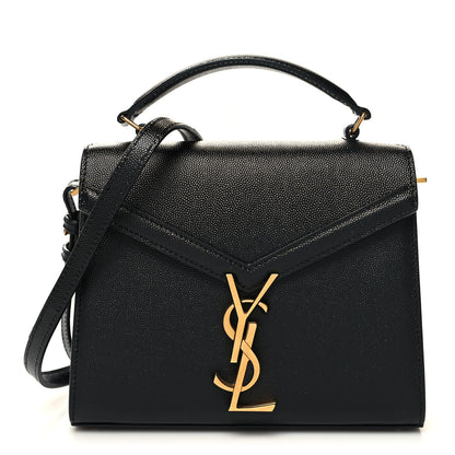 Saint Laurent Grain de Poudre Mini Classic Monogram Cassandra Top Handle Black 1 of 10