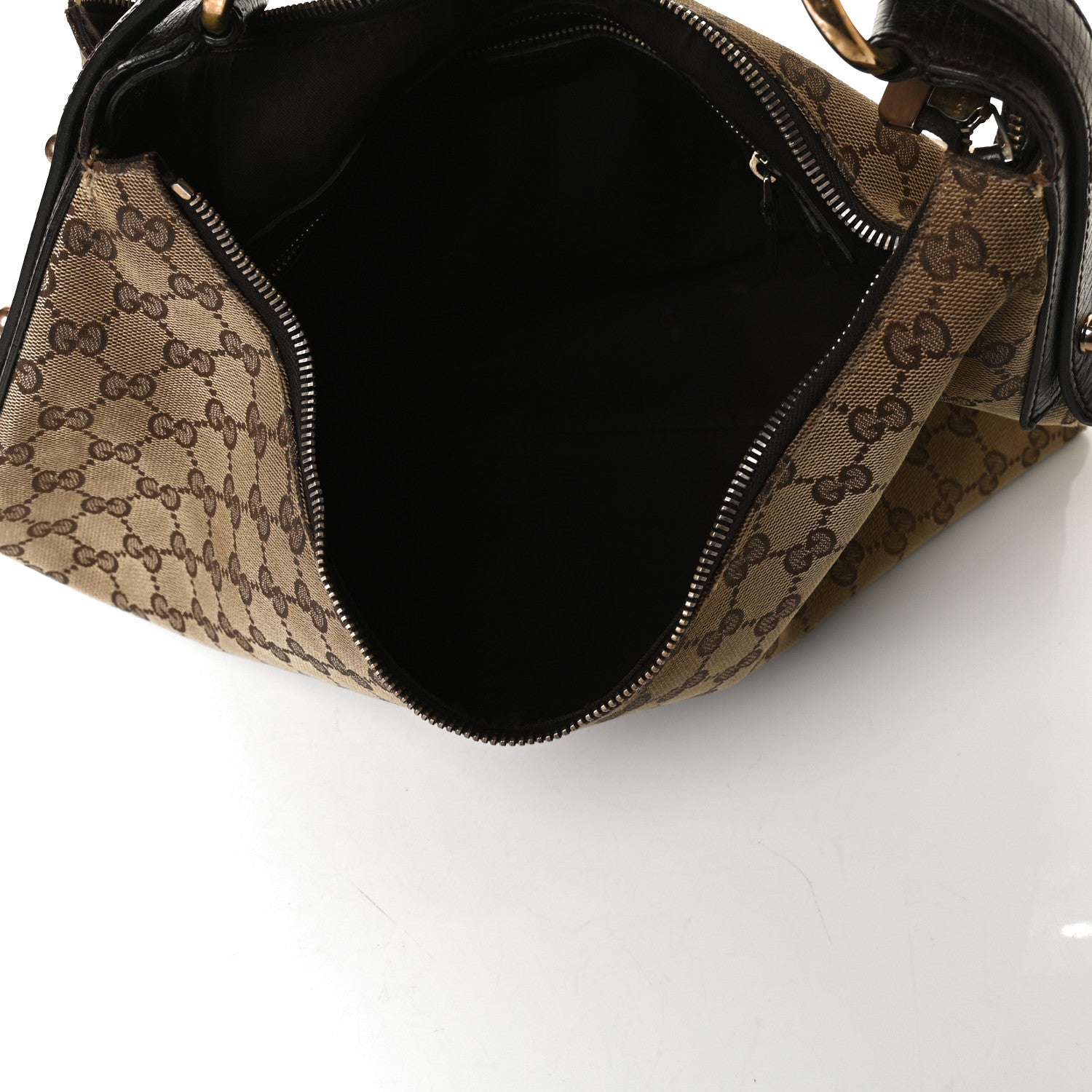 Gucci Monogram Medium Horsebit Chain Hobo Dark Brown 5 of 28