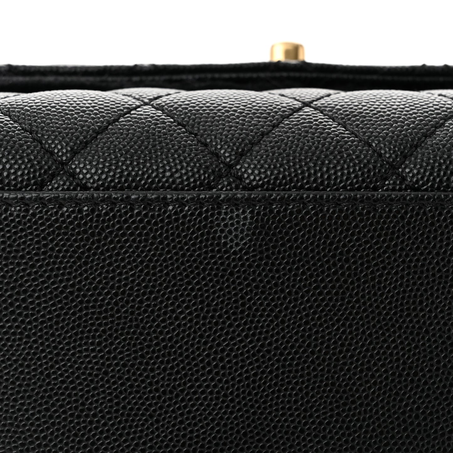 Caviar Quilted Mini Coco Chain Handle Flap Black