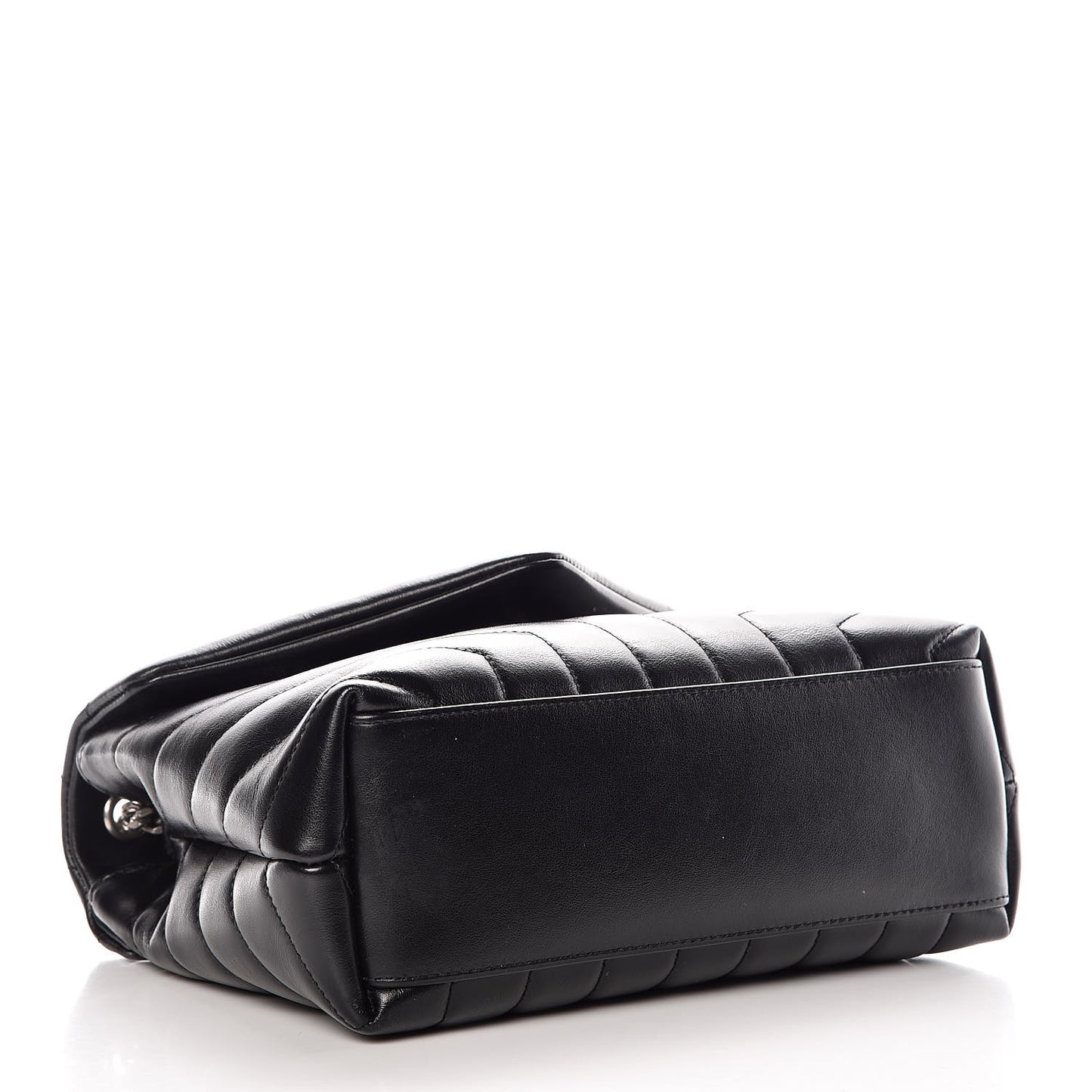 Calfskin Y Quilted Monogram Small Loulou Chain Satchel Black