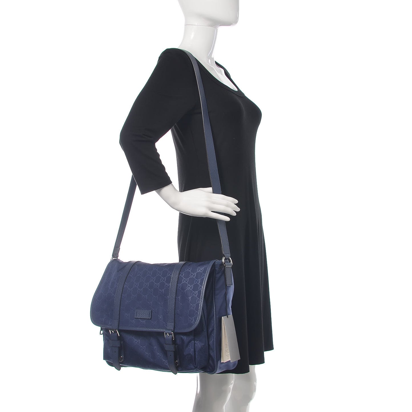 Nylon Monogram Double Buckle Flap Messenger Bag Tide