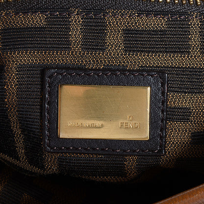 Fendi Goatskin Zucca Large Peekaboo Iconic Satchel Cuoio Tobacco Moro 8 of 11