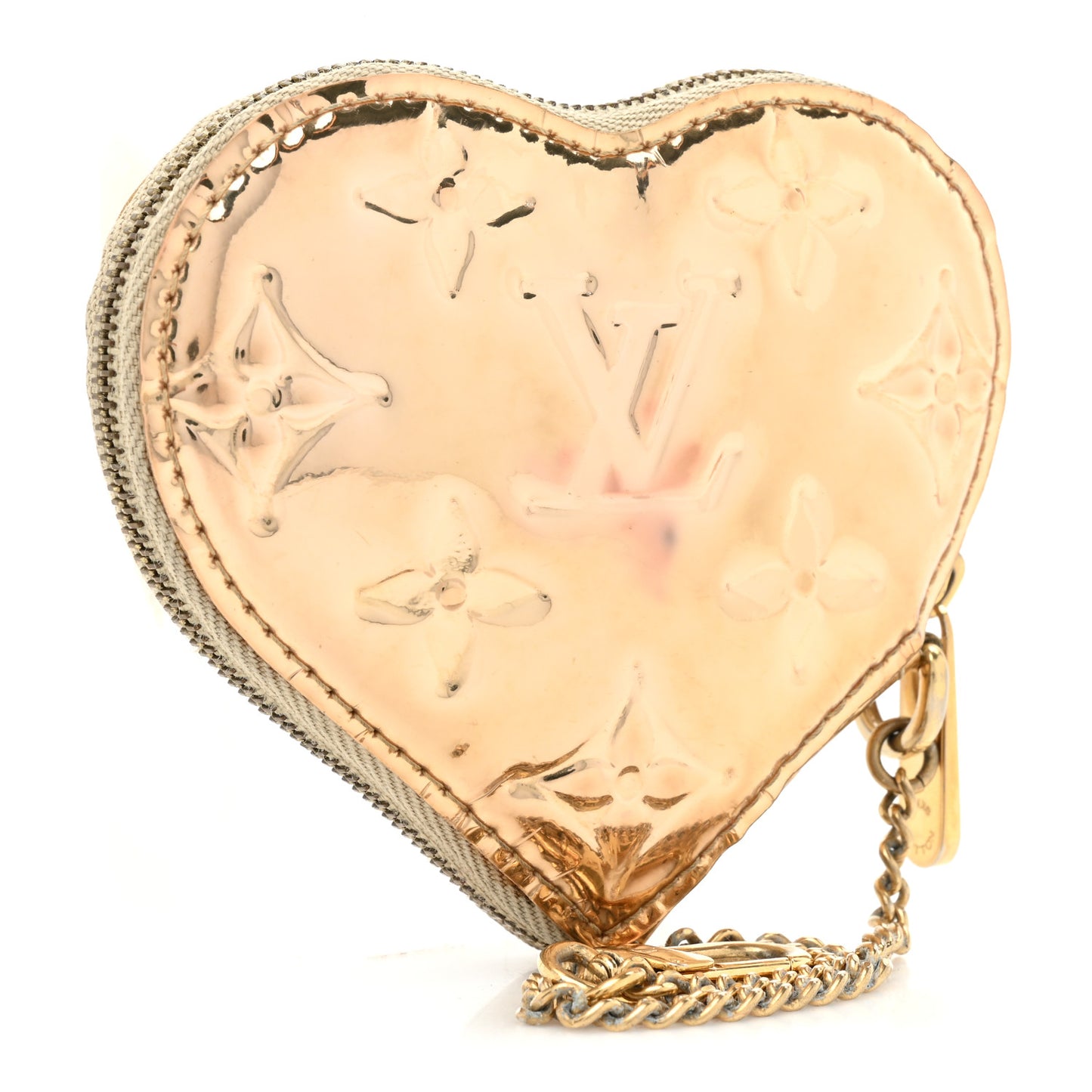 Monogram Miroir Heart Coin Purse Gold